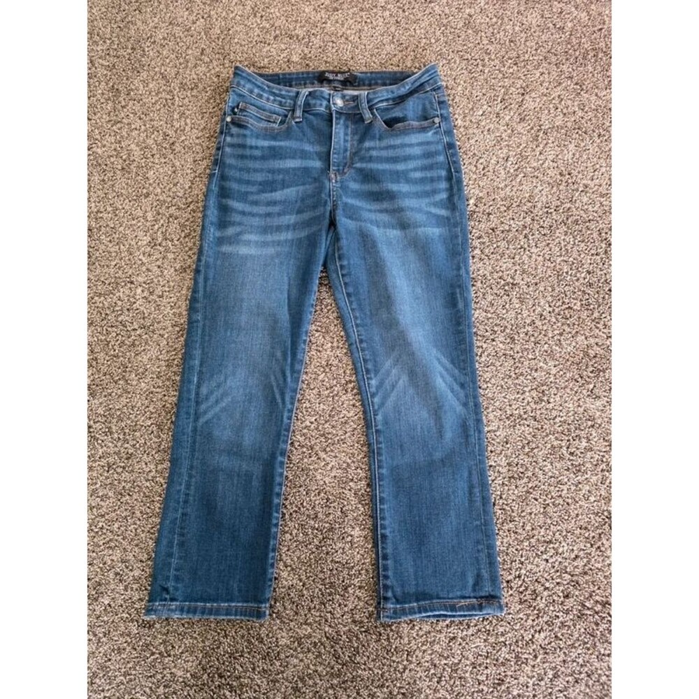 Judy Blue Melanie Capri Jeans Womens Size 7/28 Dark Wash Stretch Cuffed Denim 82